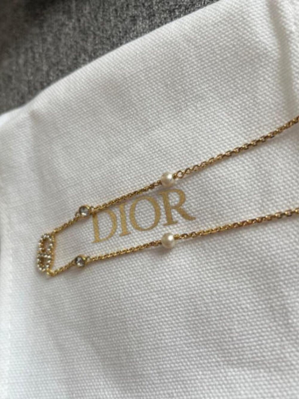 Dior Gold Necklace with White Accents - Picture 5 of 6
